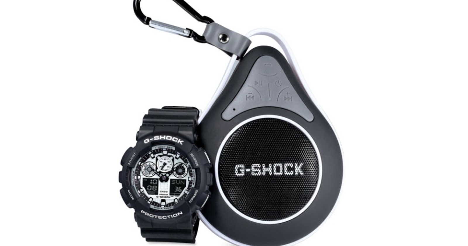 G-Shock GA100BW-1ABT duo ročne ure in Bluetooth prenosnega zvočnika