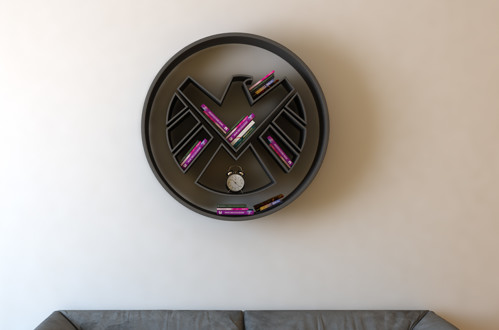 Knjižne police v obliki logotipov superherojev 1466761329530