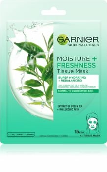 Garnier skin Naturals Moisturefreshness vlažilna čistilna tekstilna maska za normalno do mešano kožo. Foto: notino.si