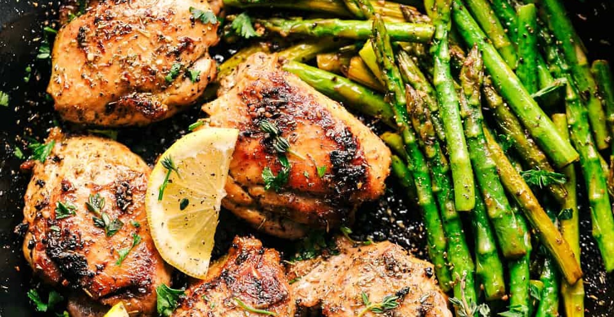 piščanec z limono in šparglji